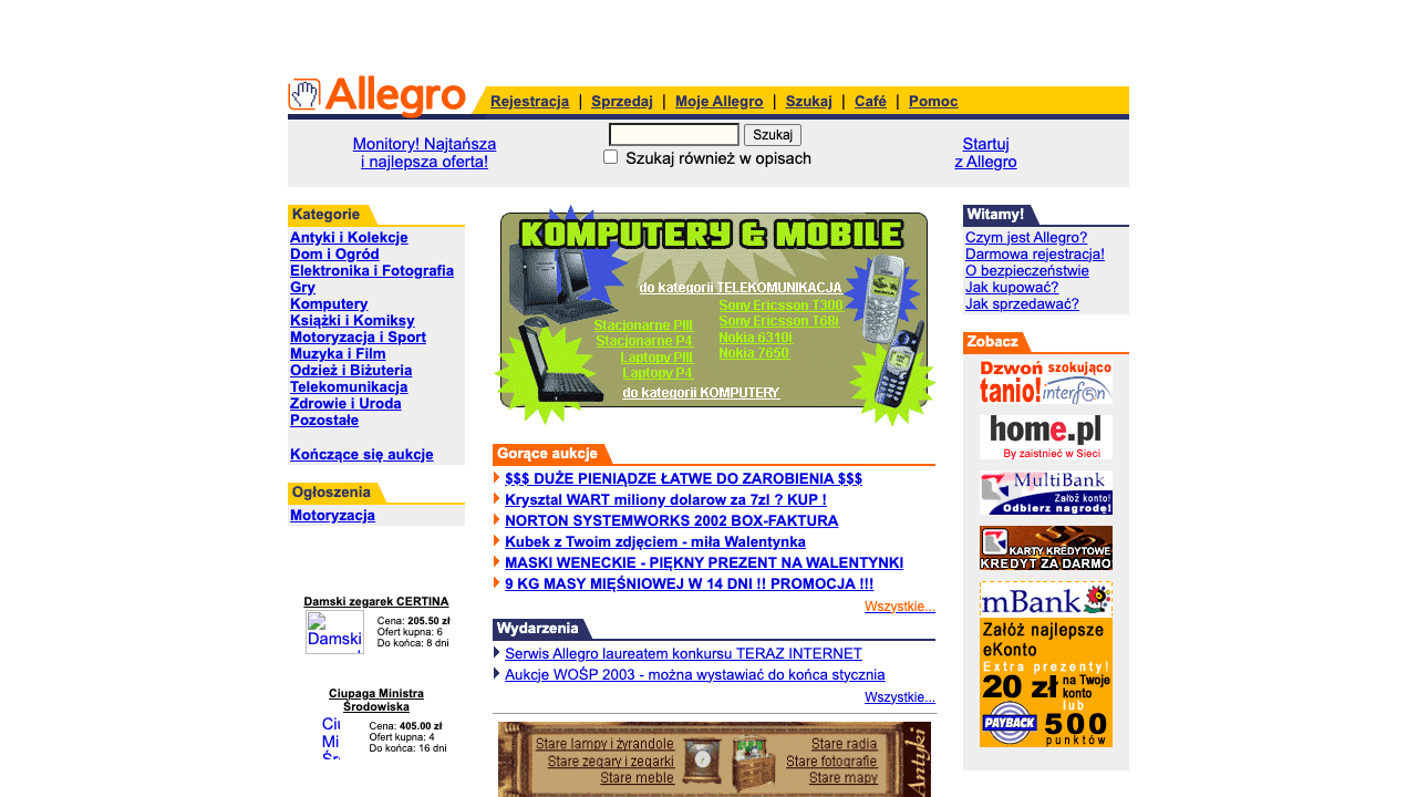 Zrzut ekranu: Allegro (2003)