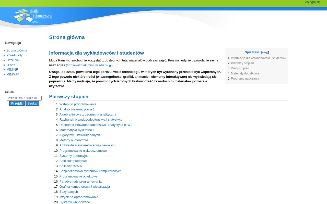 Strona główna wazniak.mimuw.edu.pl