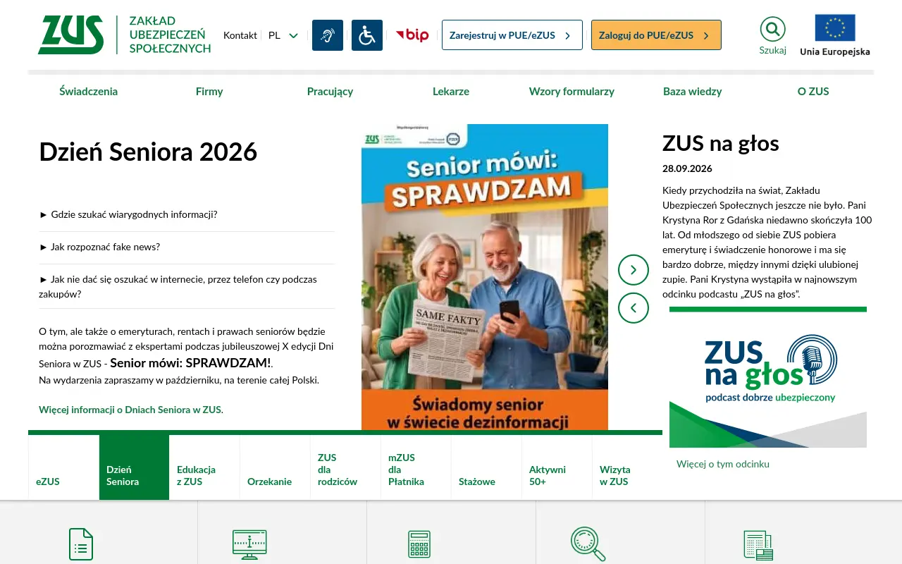 Strona główna zus.pl